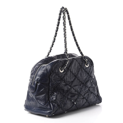 Chanel Calfskin Ultra Stitch Bowler Navy 2 of 15