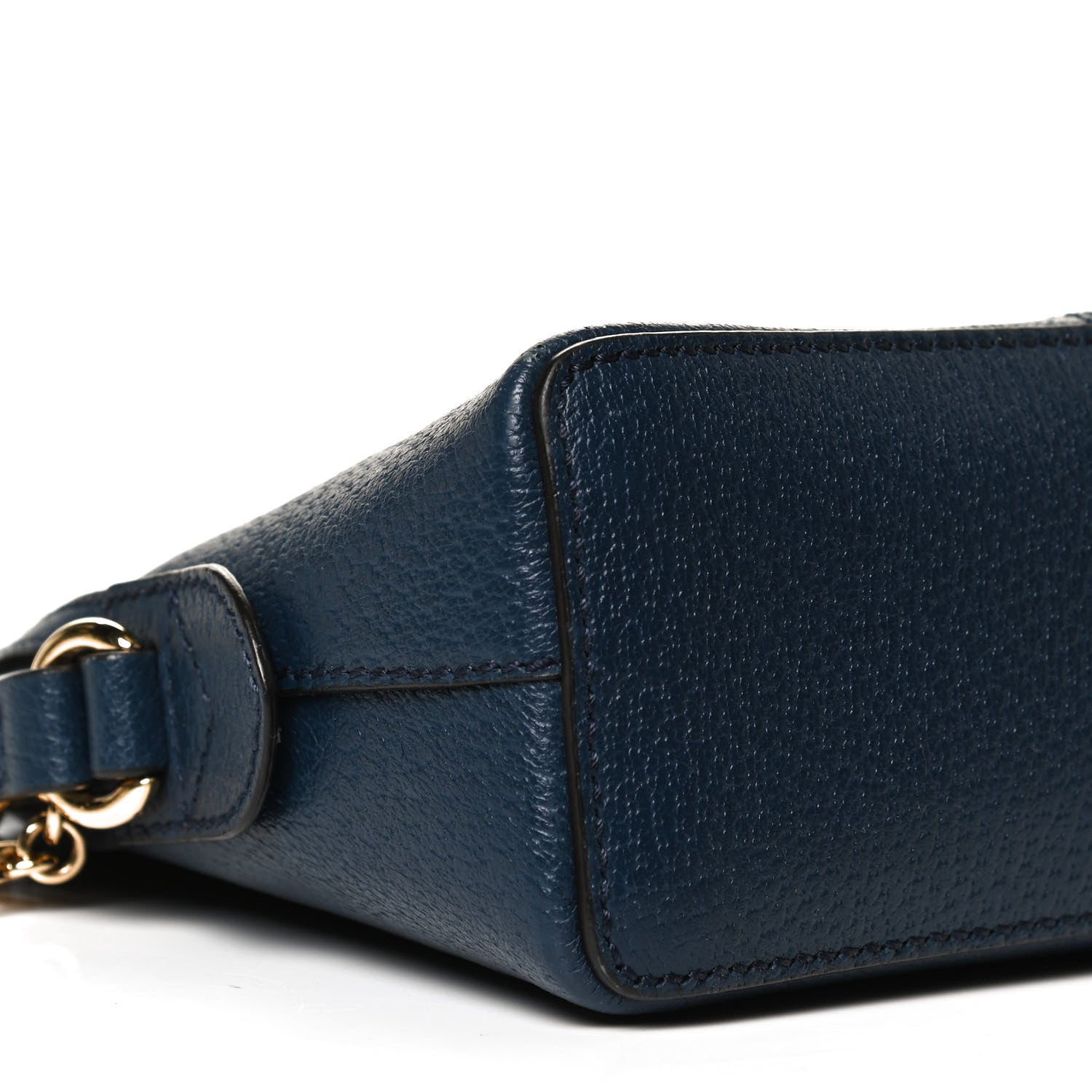 Gucci Textured Dollar Calfskin Web Small Ophidia Dome Shoulder Bag Blue Agata 10 of 13