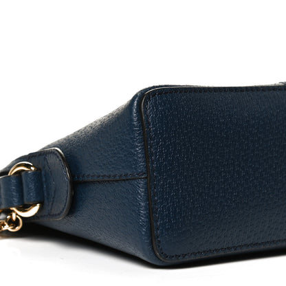 Gucci Textured Dollar Calfskin Web Small Ophidia Dome Shoulder Bag Blue Agata 10 of 13
