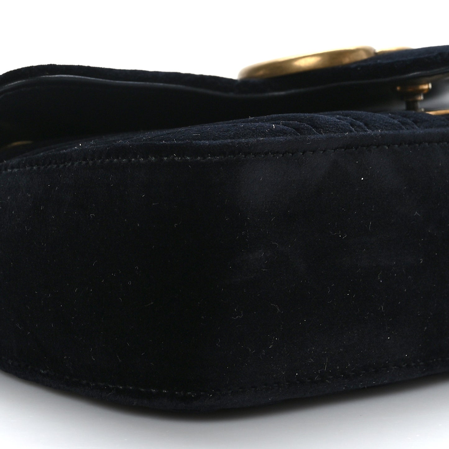 Velvet Matelasse Mini GG Marmont Shoulder Bag Black