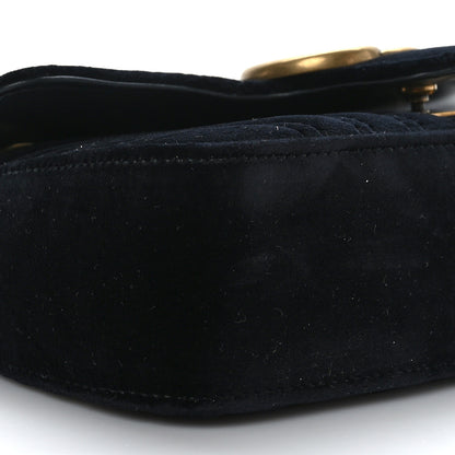 Gucci Velvet Matelasse Mini GG Marmont Shoulder Bag Black 8 of 9