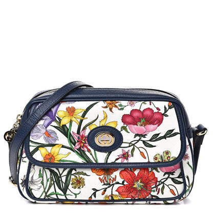 Gucci Canvas Flora Floral Shoulder Bag White Blue Agata Mulitcolor 1 of 11