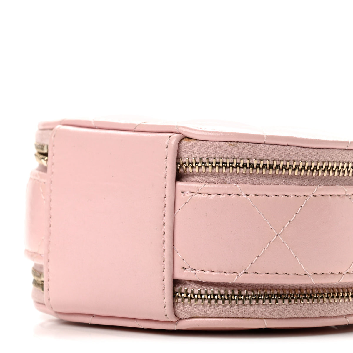 Chanel Shiny Lambskin Quilted Round Handle With Care Vanity With Chain Pink 10 of 12
