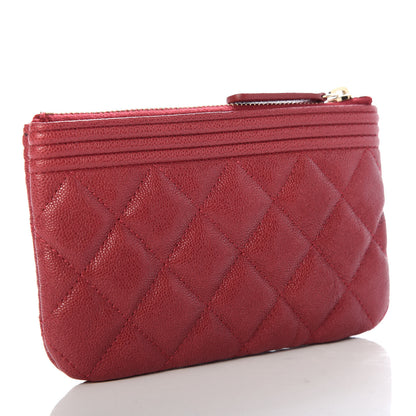 Chanel Caviar Quilted Zipped Boy Pouch Red 3 of 7
