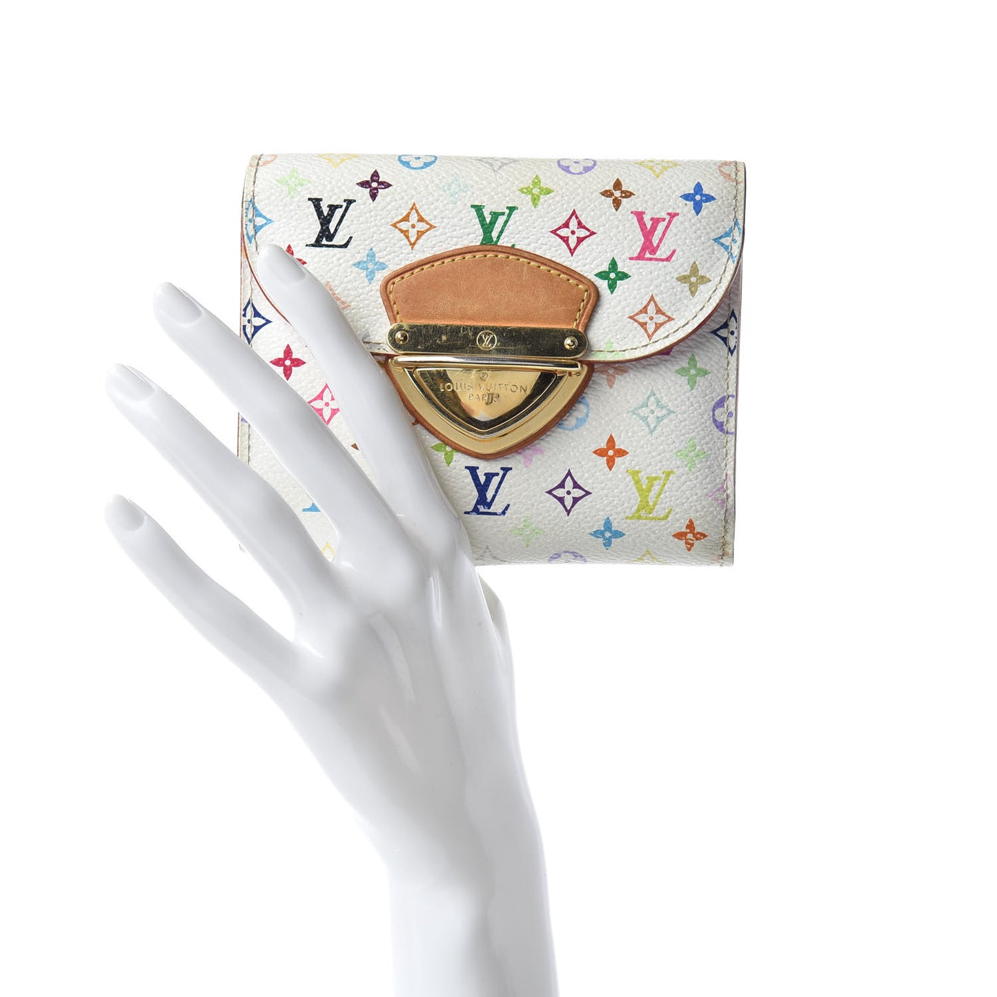 Monogram Multicolor Joey Wallet White Litchi