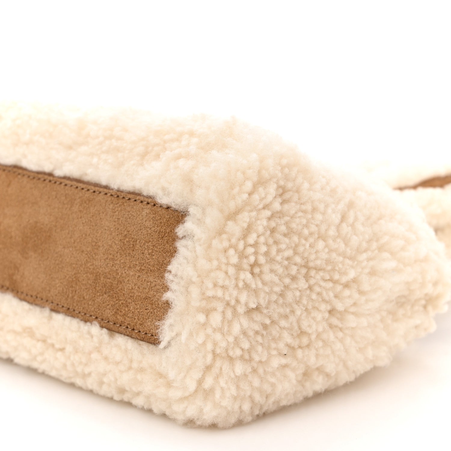 Telfar X UGG Suede Shearling Reverse Small Shopping Bag Natural 10 of 11