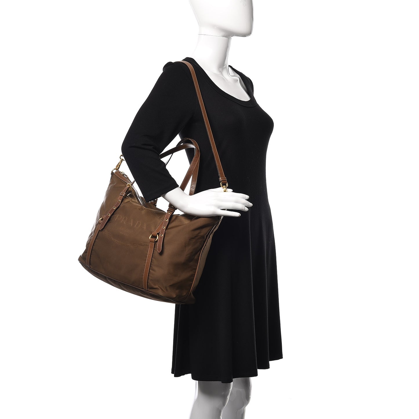 Tessuto Nylon Jacquard Logo Tote Rovere