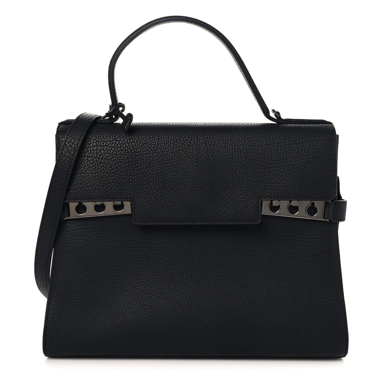 Grained Calfskin GM Tempete Satchel Black