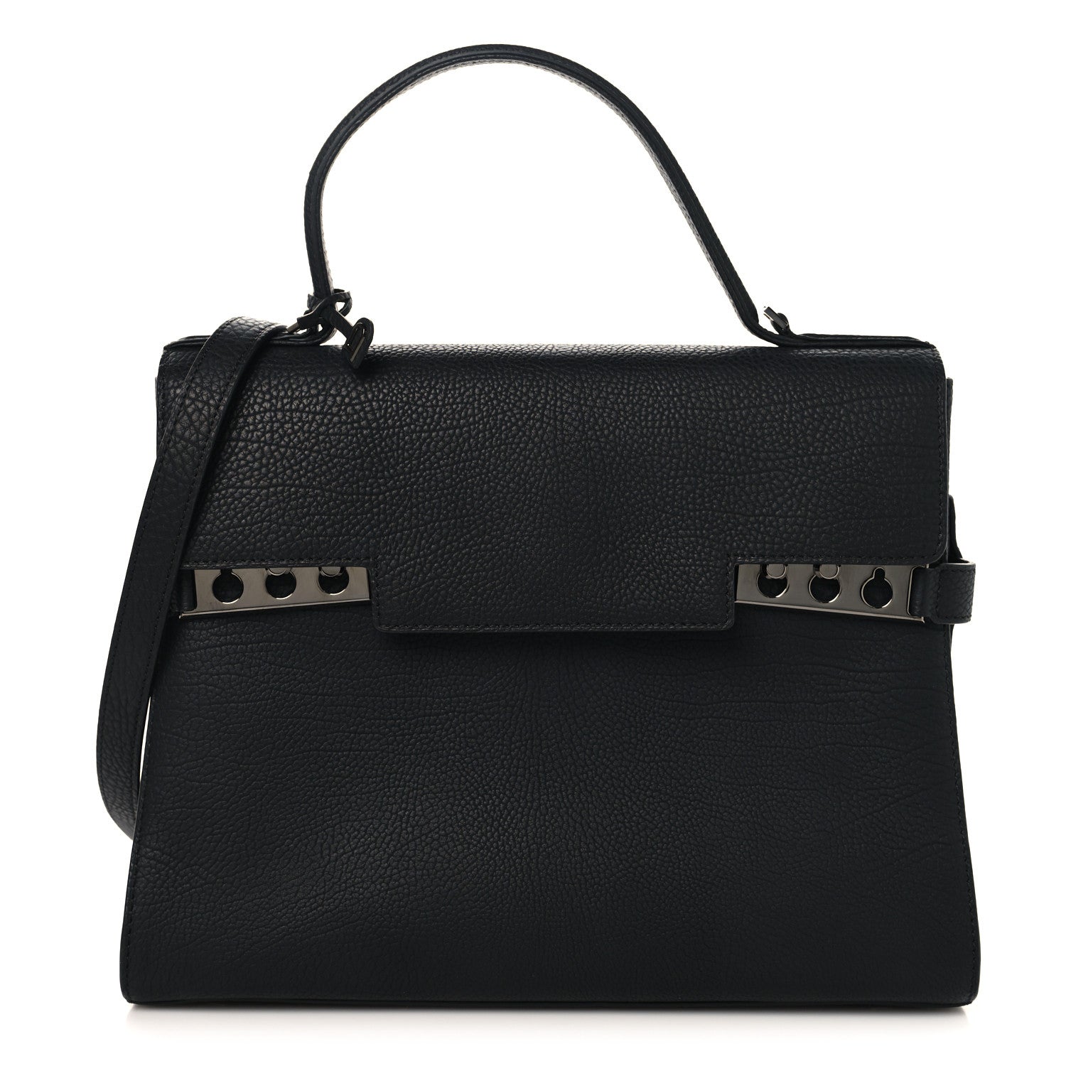 Delvaux Grained Calfskin GM Tempete Satchel Black 1 of 10