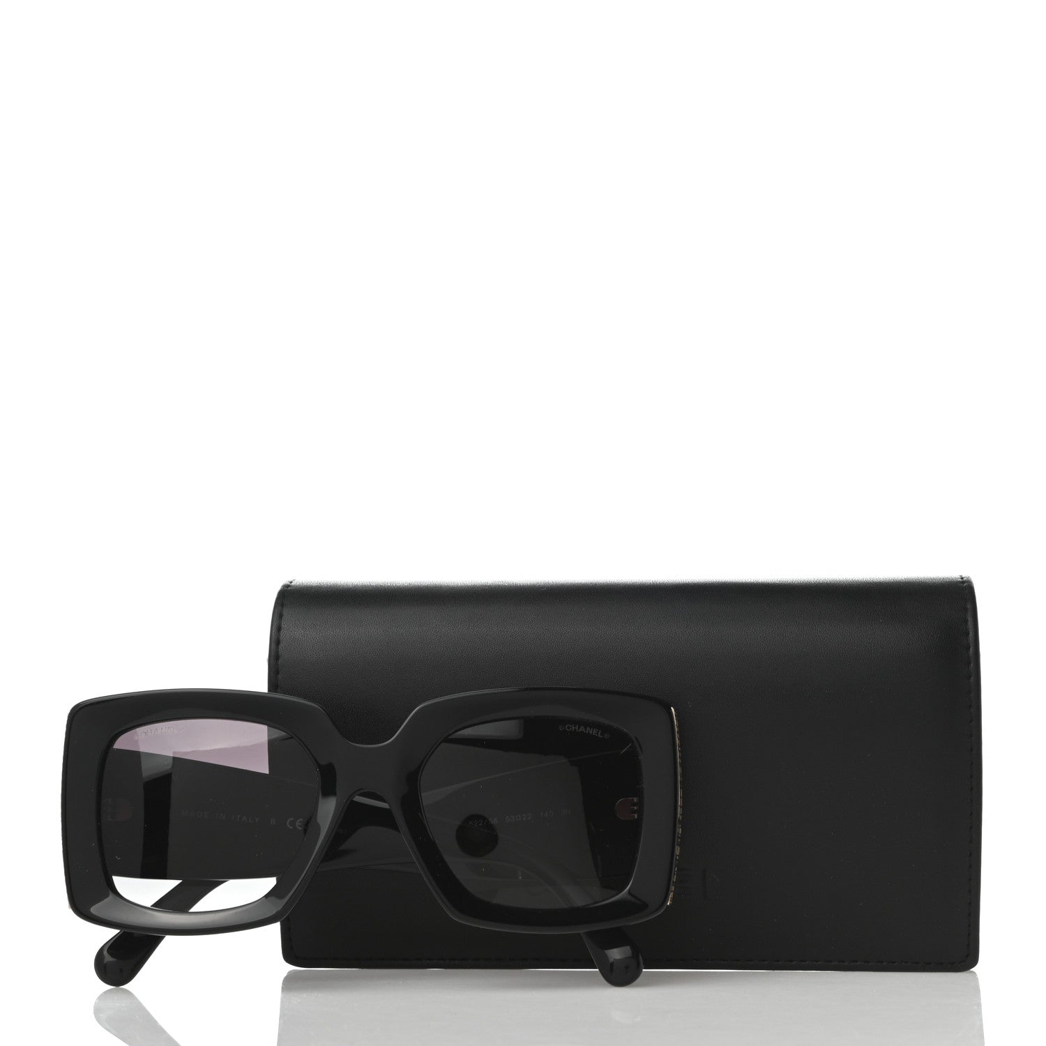 Chanel Acetate Rectangle Sunglasses 5435 Black 8 of 9