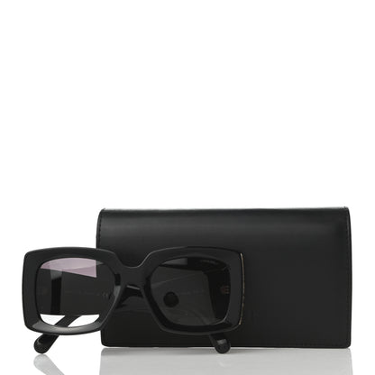 Chanel Acetate Rectangle Sunglasses 5435 Black 8 of 9