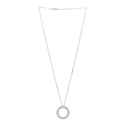 Cartier 18K White Gold Diamond LOVE Paved Necklace 3 of 6