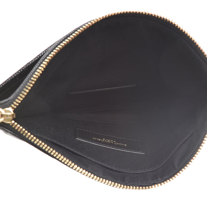 Saint Laurent Grain De Poudre Chevron Monogram Bill Pouch Black 5 of 8