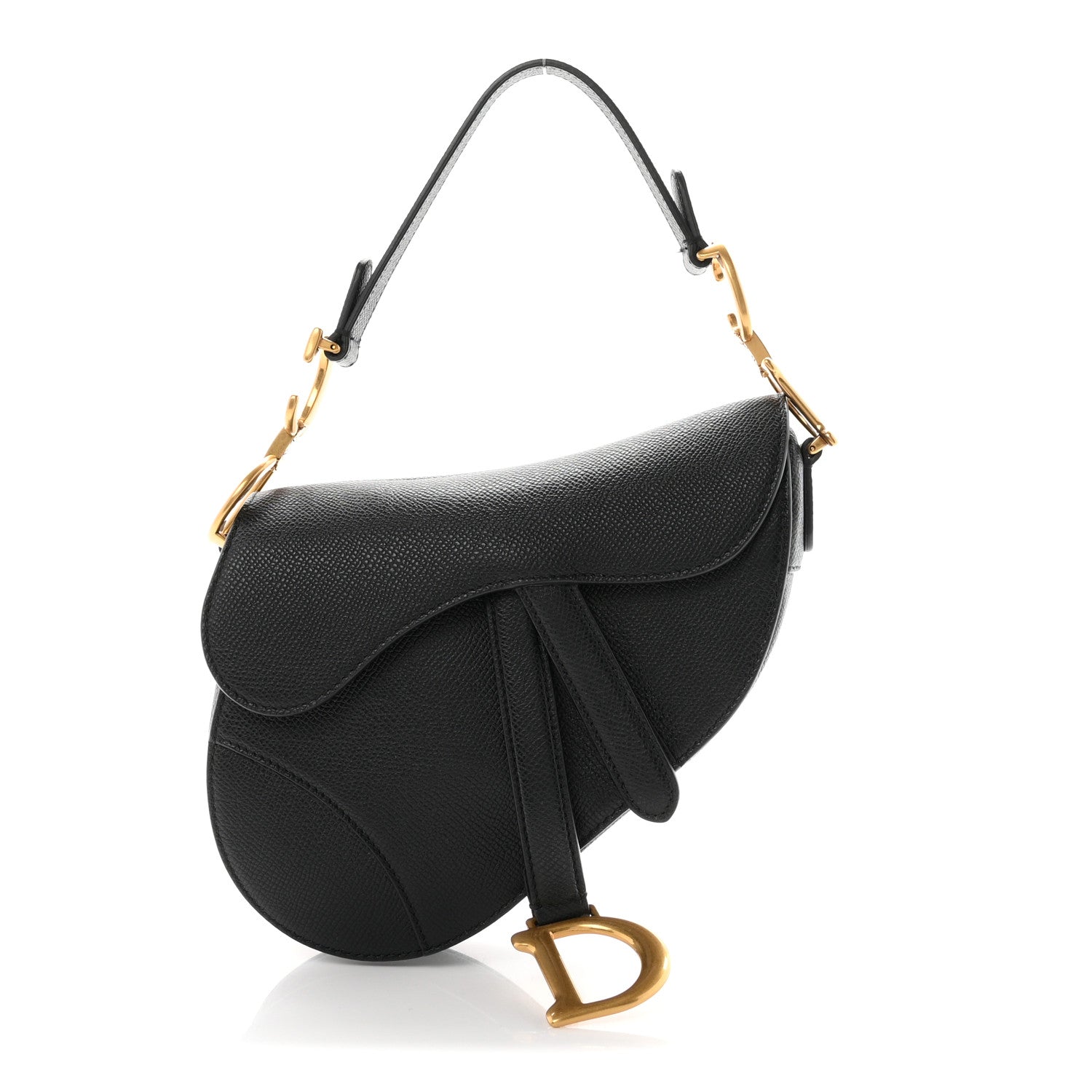 Christian Dior Grained Calfskin Mini Saddle Bag Black 1 of 11