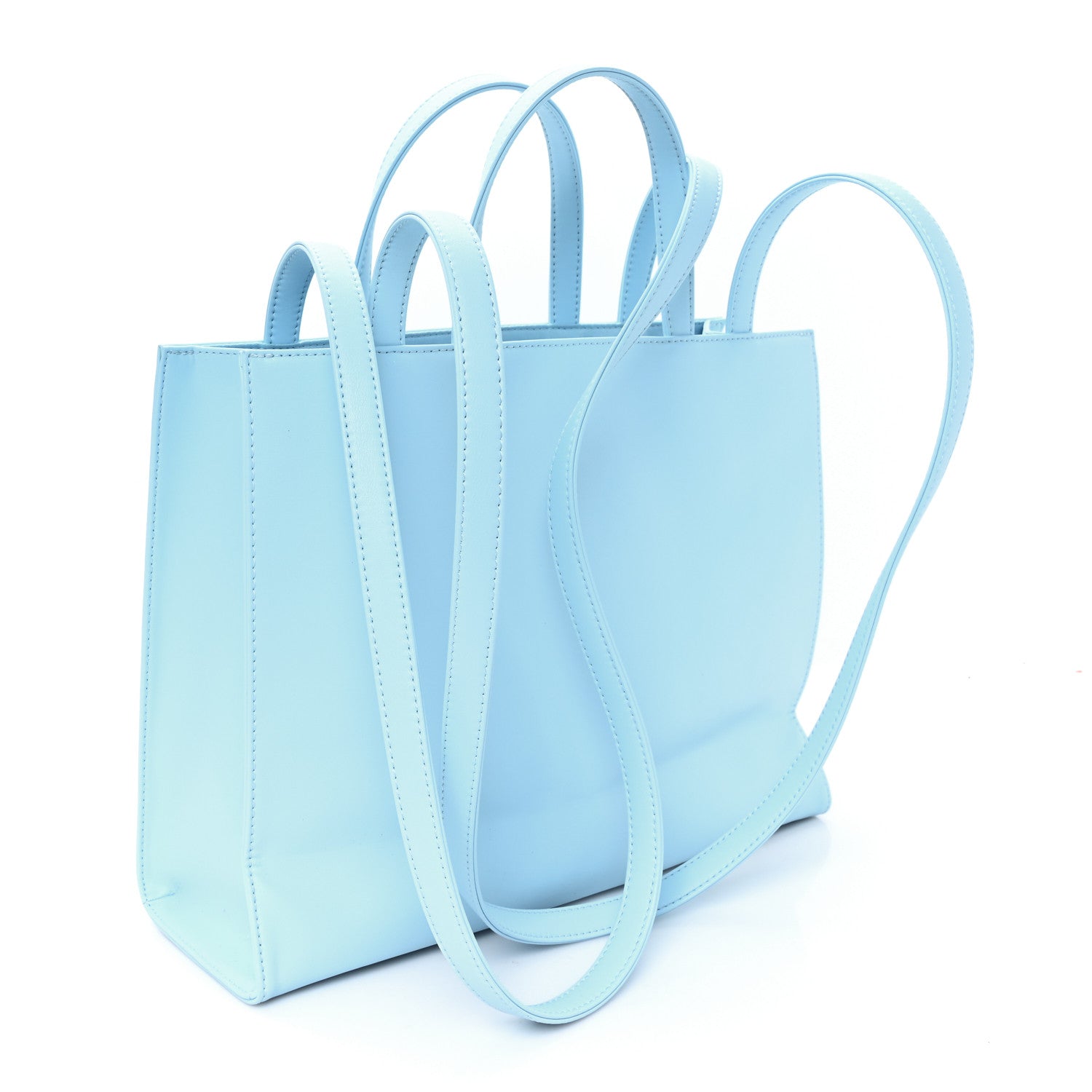 Telfar Vegan Leather Medium Shopping Bag Pool Blue 4 of 10