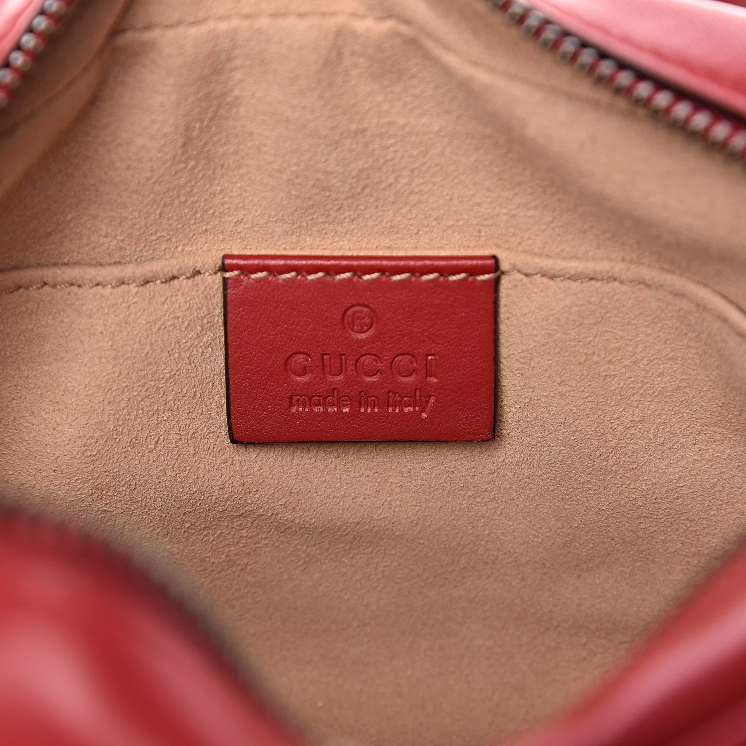 Gucci Calfskin Matelasse Mini GG Marmont Chain Shoulder Bag Hibiscus Red 5 of 8