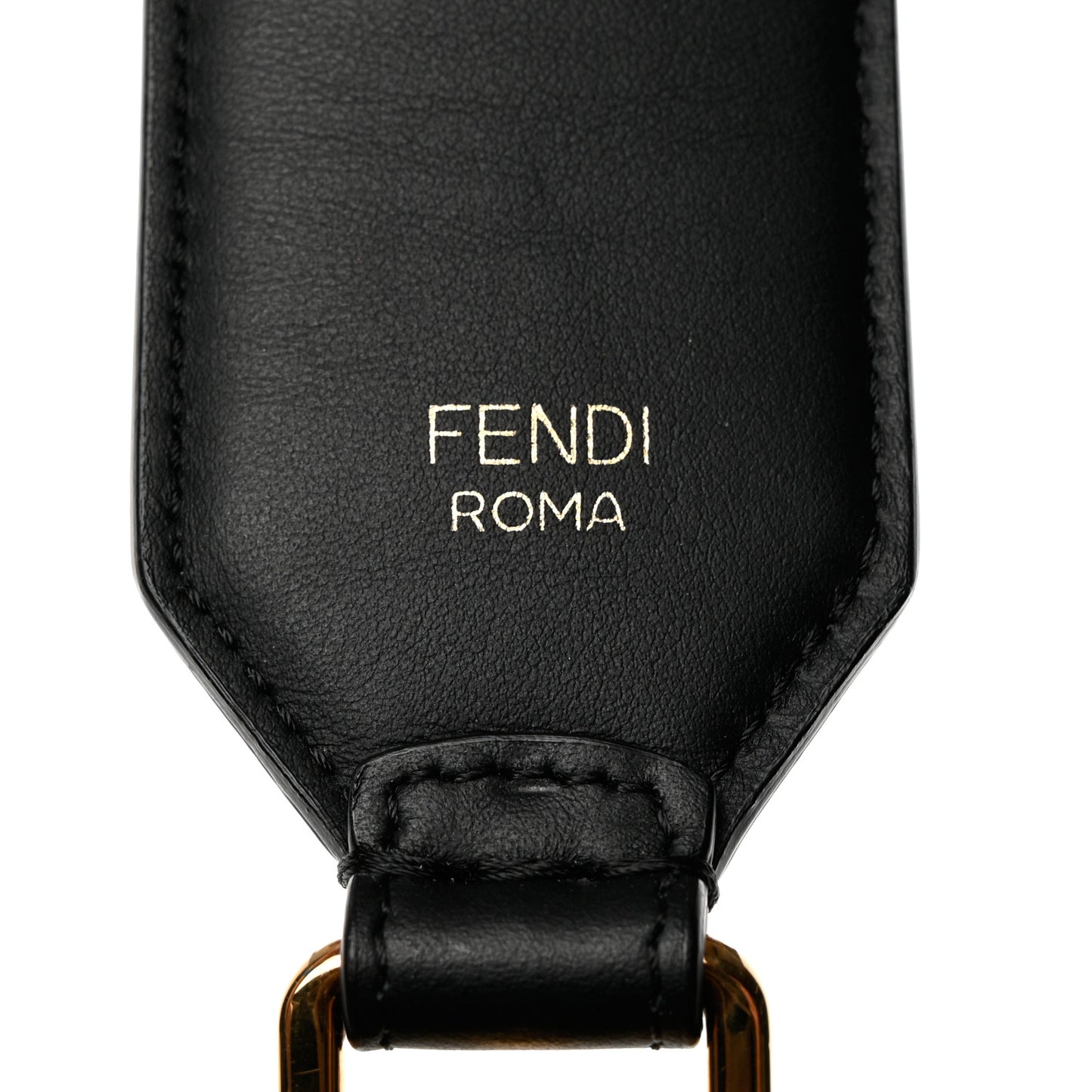 Calfskin F is Fendi FF Studded Strap Black