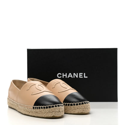 Chanel Lambskin CC Espadrilles 39 Beige Black 11 of 11