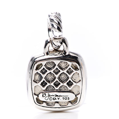 David Yurman Sterling Silver Diamond Prasiolite 11mm Albion Enhancer Pendant 3 of 3