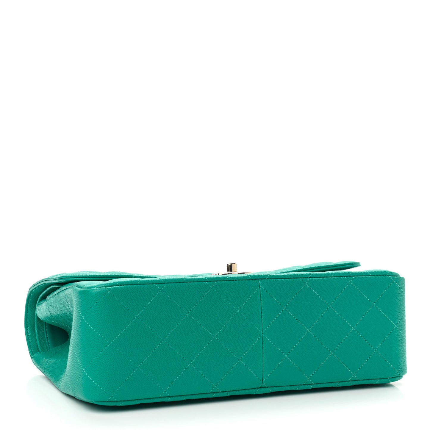 Caviar Quilted Jumbo Double Flap Turquoise