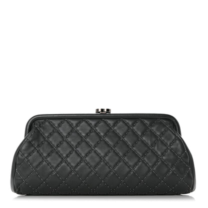 Chanel Lambskin Stitched Timeless Clutch Grey 1 of 9
