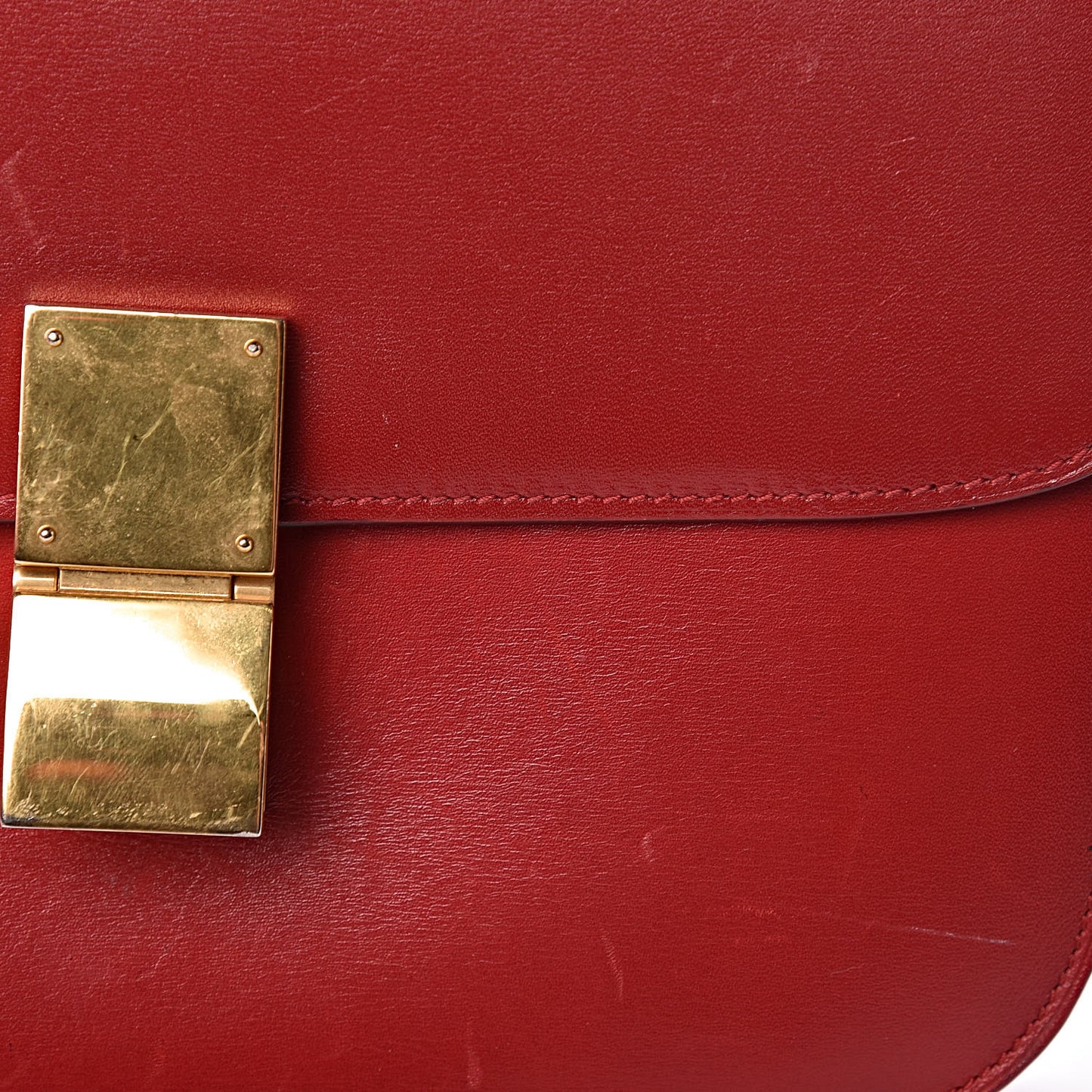 Box Calfskin Medium Classic Box Flap Bag Red