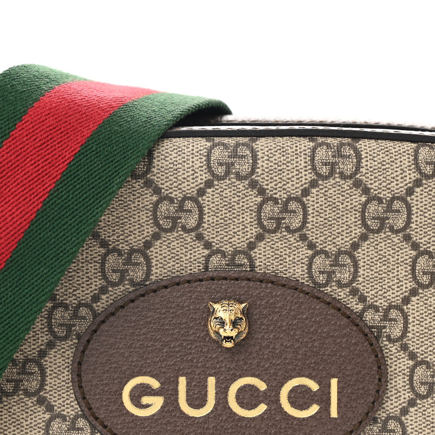 Gucci GG Supreme Monogram Web Neo Vintage Shoulder Bag Beige New Acero Crop 8 of 11