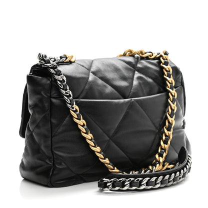 Chanel Lambskin Quilted Large Chanel 19 Flap Black 3 of 9