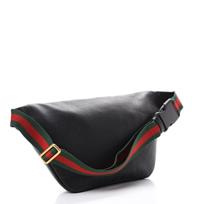 Gucci Grained Calfskin Logo Belt Bag Black 2 of 10