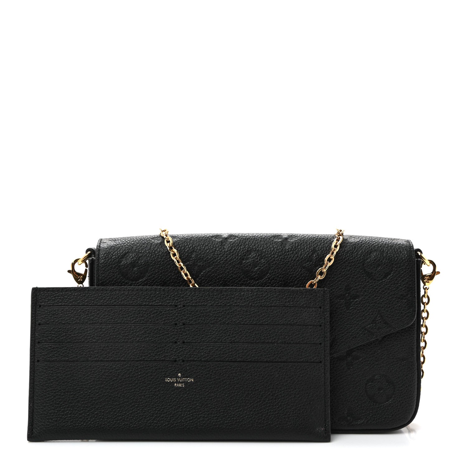 Louis Vuitton Empreinte Pochette Felicie Chain Wallet Black 3 of 11