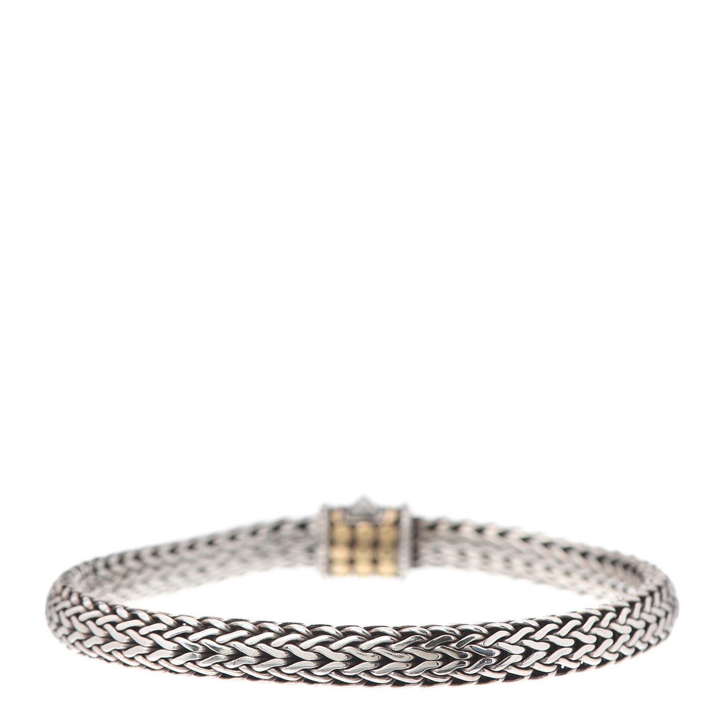 Sterling Silver 18K Yellow Gold 6mm Classic Chain Dot Bracelet