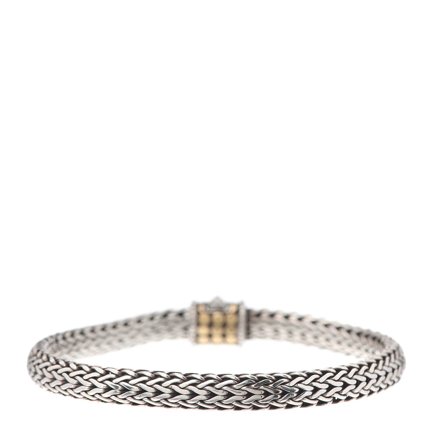 John Hardy Sterling Silver 18K Yellow Gold 6mm Classic Chain Dot Bracelet 3 of 4