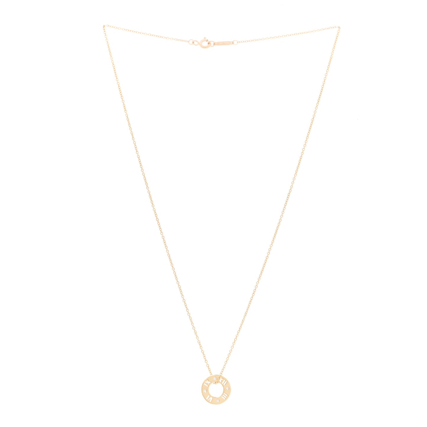 18K Yellow Gold Diamond Atlas Pierced Pendant Necklace