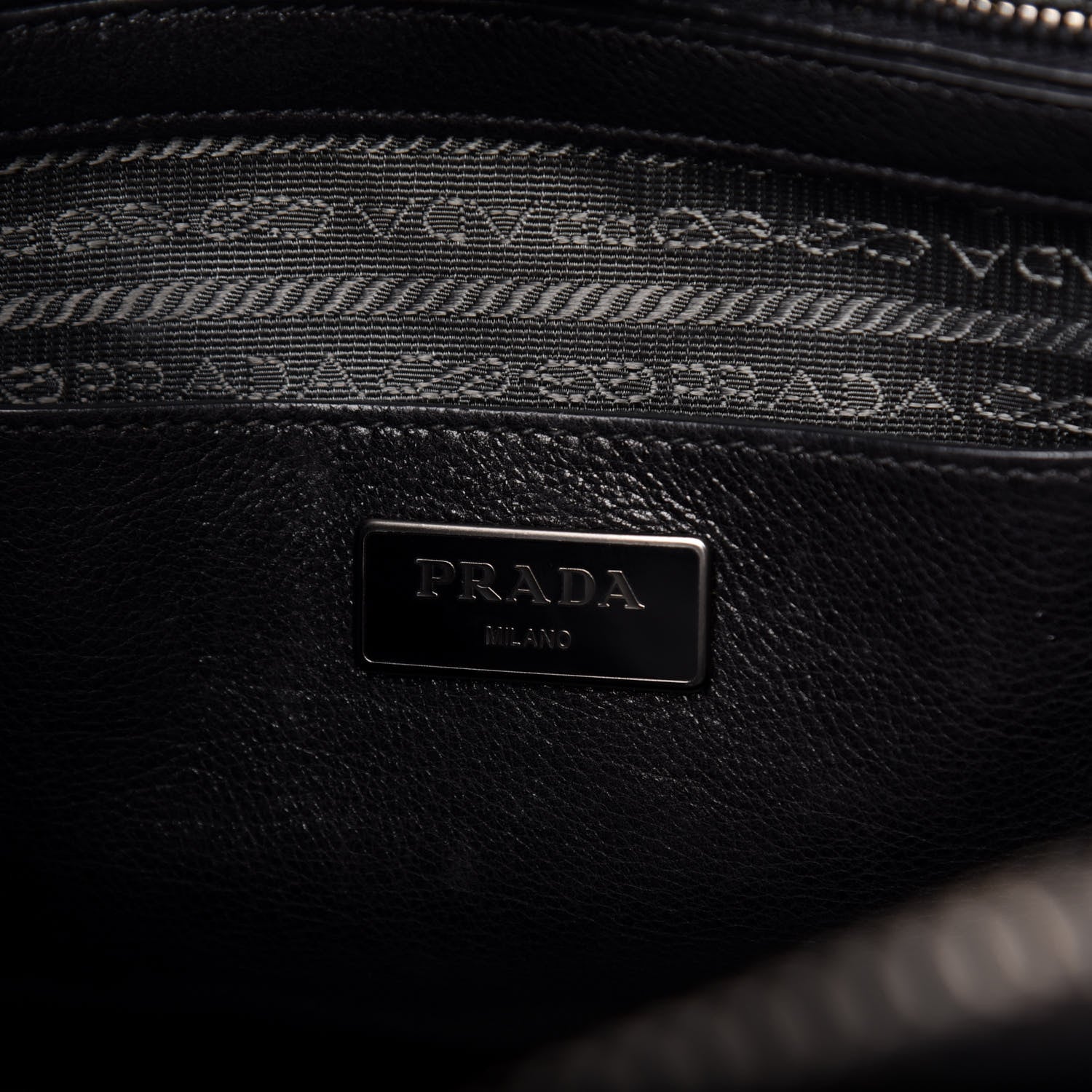 Prada Glace Calf Twin Pocket Tote Black 6 of 10