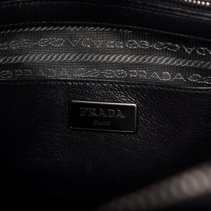 Prada Glace Calf Twin Pocket Tote Black 6 of 10