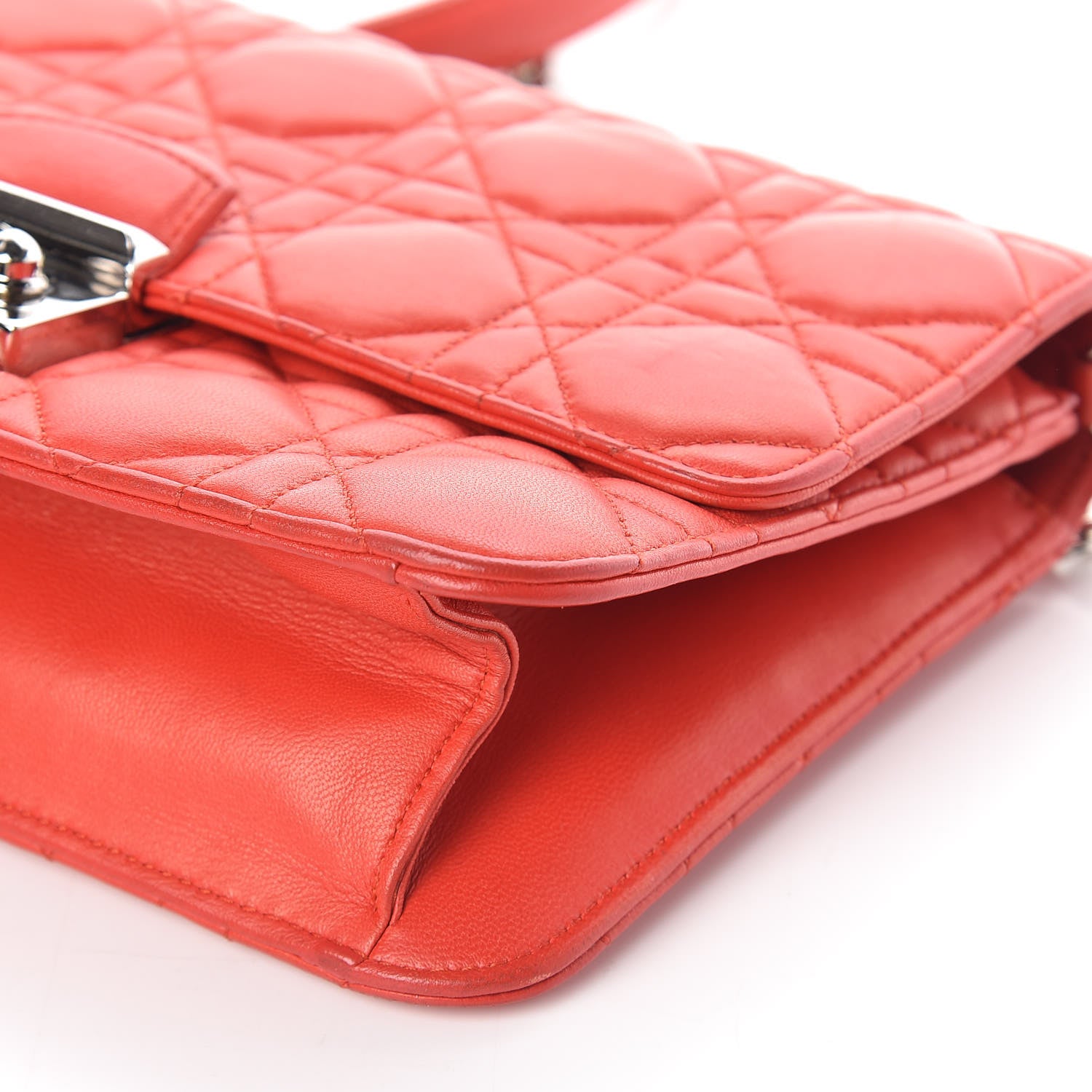 Christian Dior Lambskin Cannage Miss Dior Promenade Pouch Vermillion 10 of 10