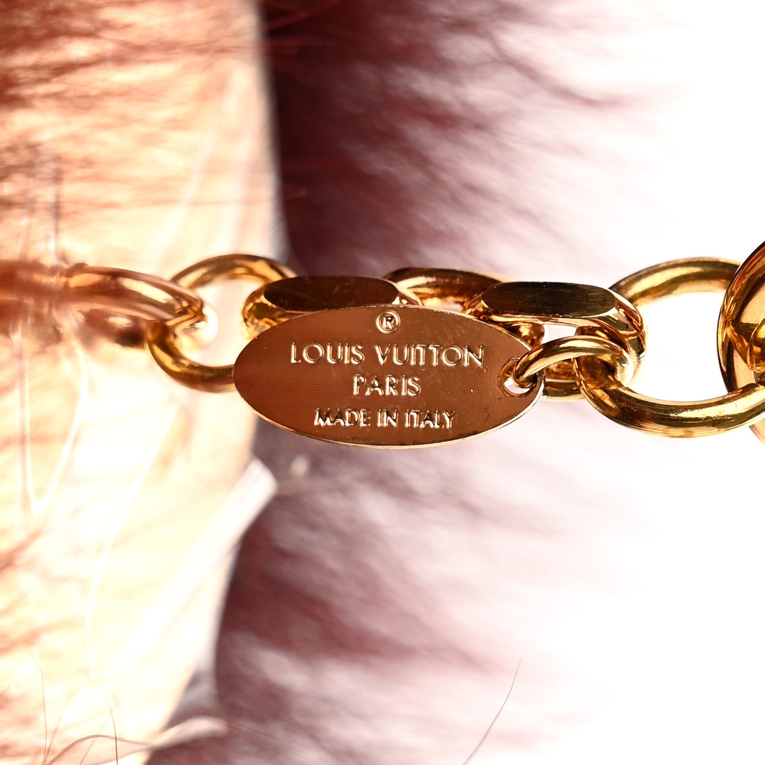 Louis Vuitton Fox Fur Fuzzy V Bag Charm Amarante 4 of 7