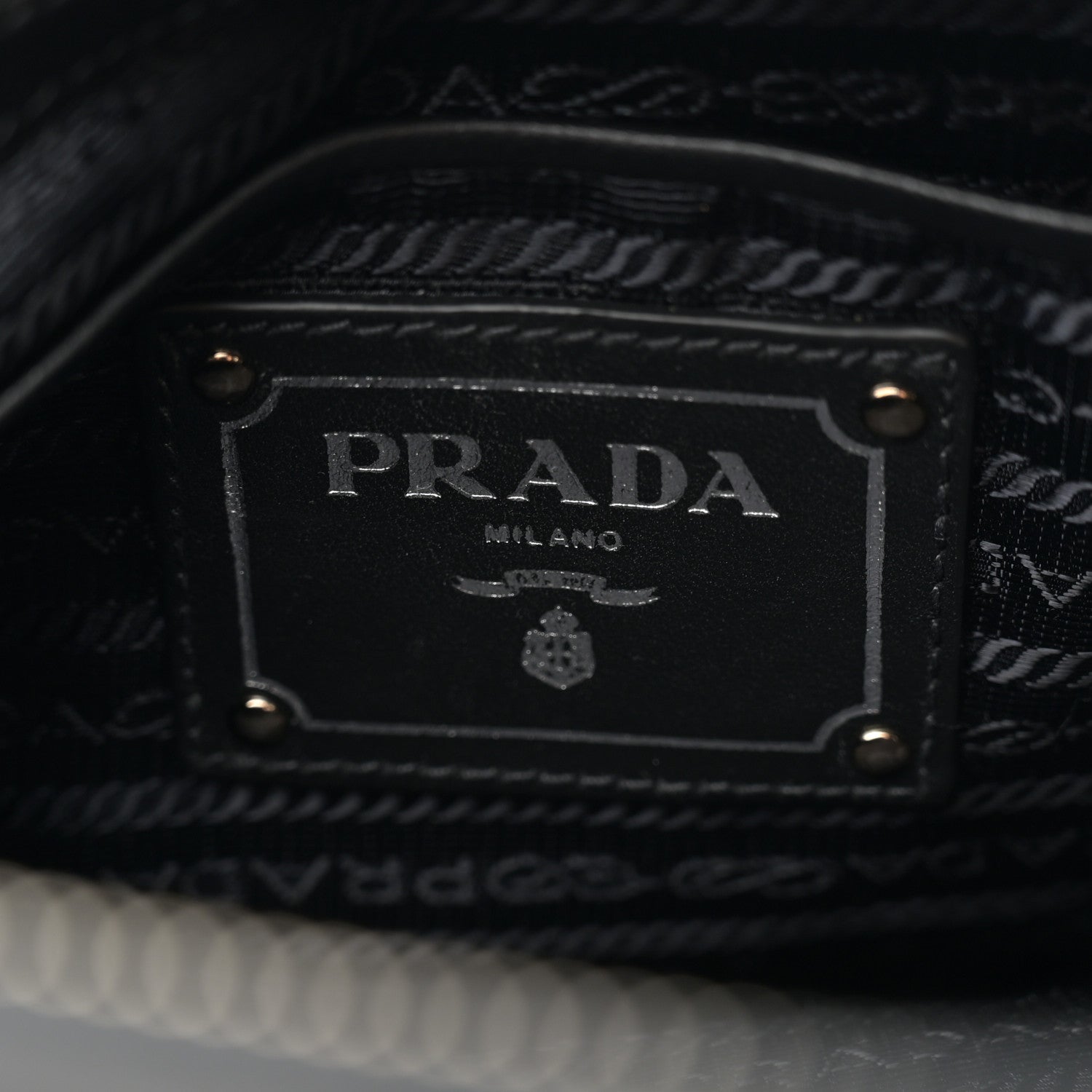 Prada Tessuto Nylon Soft Calfskin Shoulder Bag Black 6 of 9