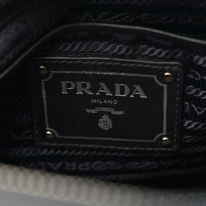 Prada Tessuto Nylon Soft Calfskin Shoulder Bag Black 6 of 9