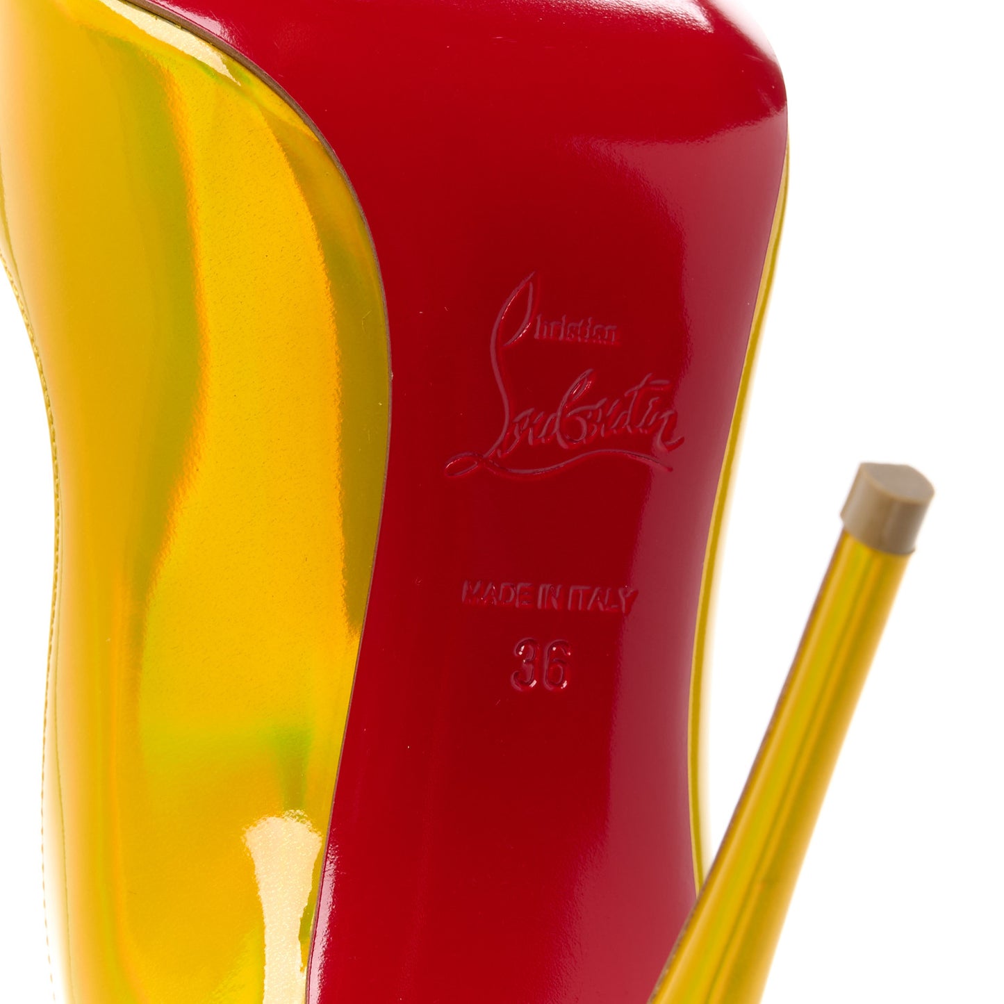 Metallic Patent Hot Chick 100 Pumps 36 Yellow