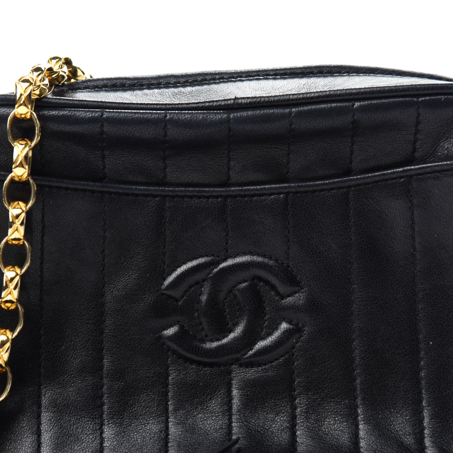 Chanel Lambskin Vertical Quilted Tassel Camera Case Black 10 of 10