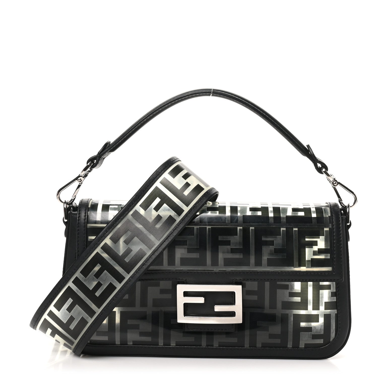 Fendi TPU FF Vitello Grace Baguette Black 1 of 9