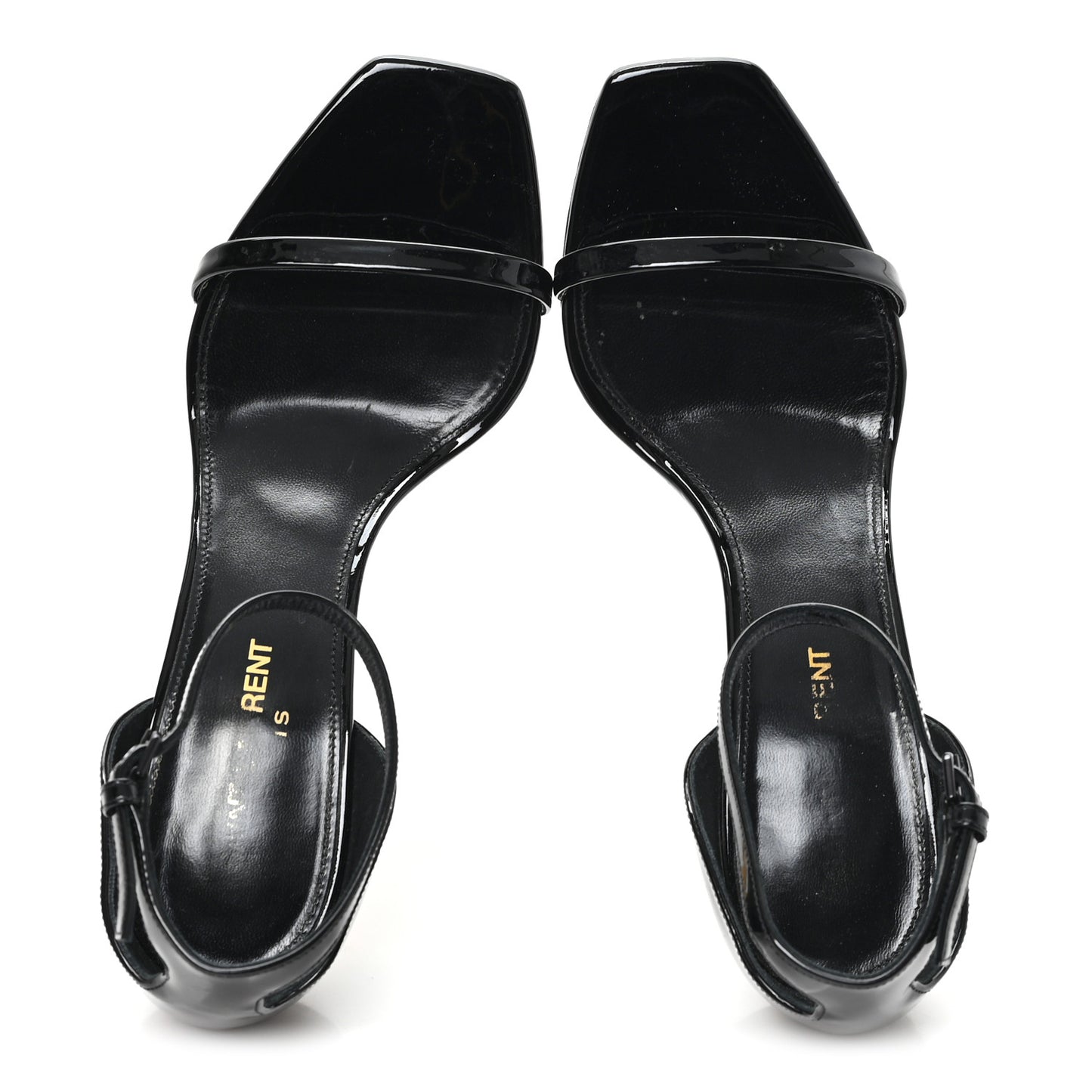 Patent Calfskin Opyum 85 Sandals 37 Black Gold