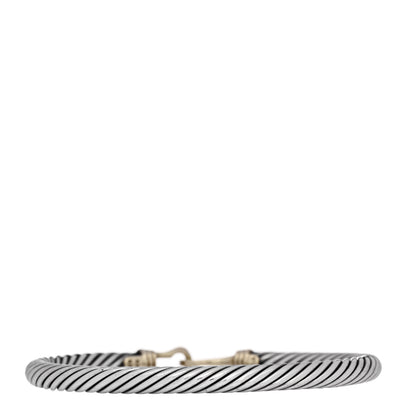 David Yurman Sterling Silver 14k Yellow Gold 5mm Cable Buckle Bracelet 2 of 4