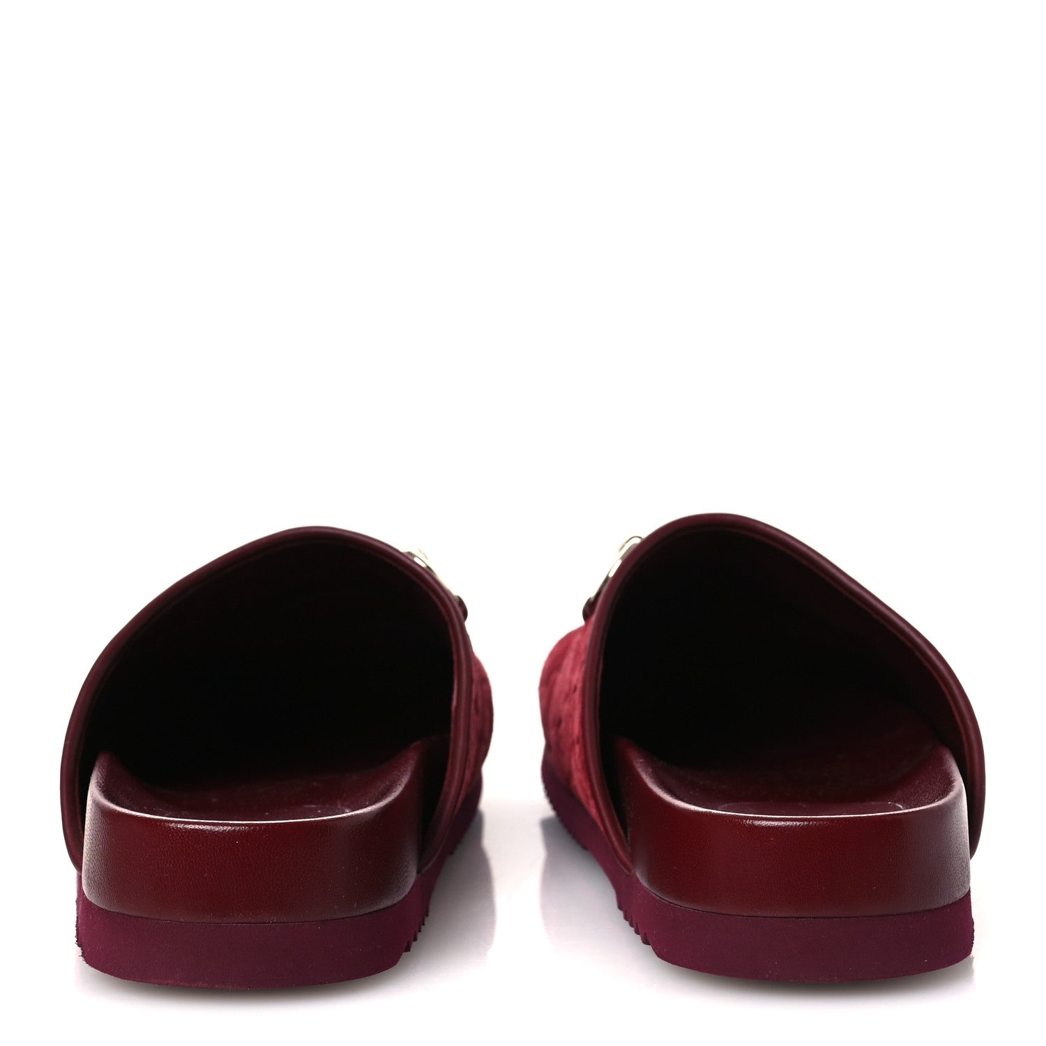Gucci Luxury Suede Guccissima Miro Soft Womens Horsebit Slippers 38.5 Rosso Ancora 6 of 12