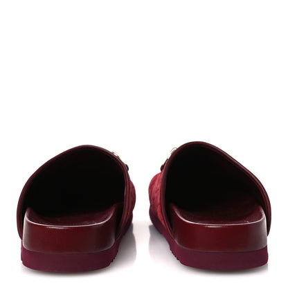 Gucci Luxury Suede Guccissima Miro Soft Womens Horsebit Slippers 38.5 Rosso Ancora 6 of 12