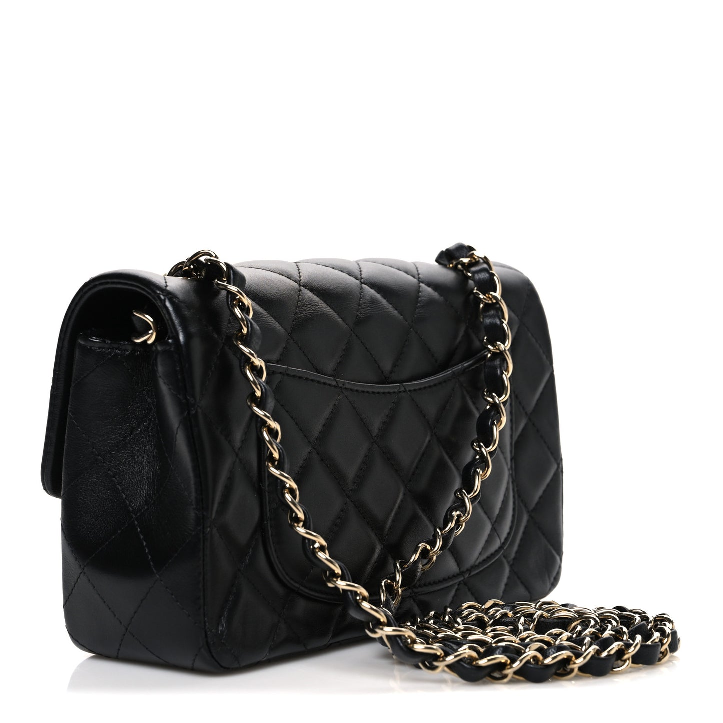 Lambskin Quilted Hollywood Charms Mini Rectangular Flap Black