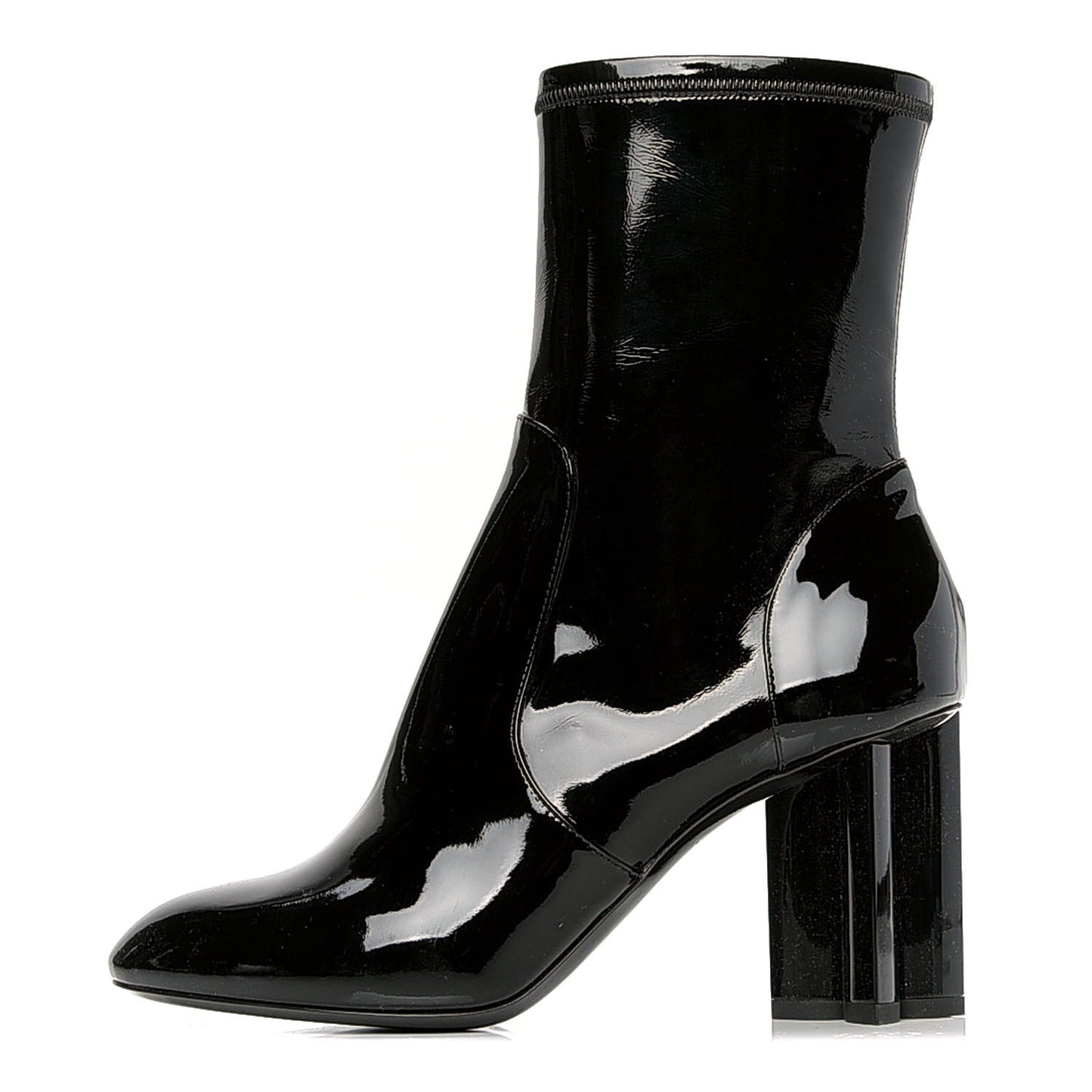 Patent Silhouette Ankle Boots 37 Black