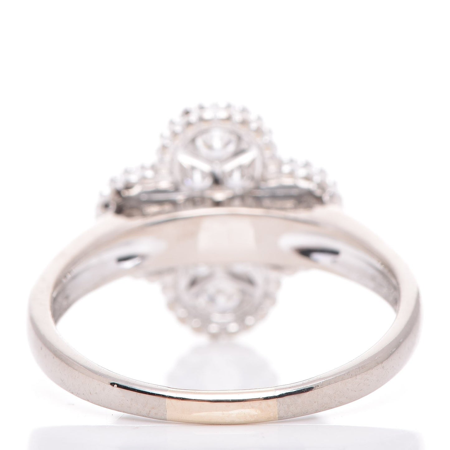 18K White Gold Diamond Vintage Alhambra Ring 60 9