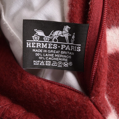 Hermes Wool Cashmere Avalon III Pillow PM Ecru Rouge 5 of 6